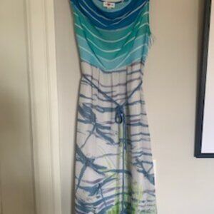 We Love Vera Darting Dragonfly Dress, size 2, blue, white, multicolored